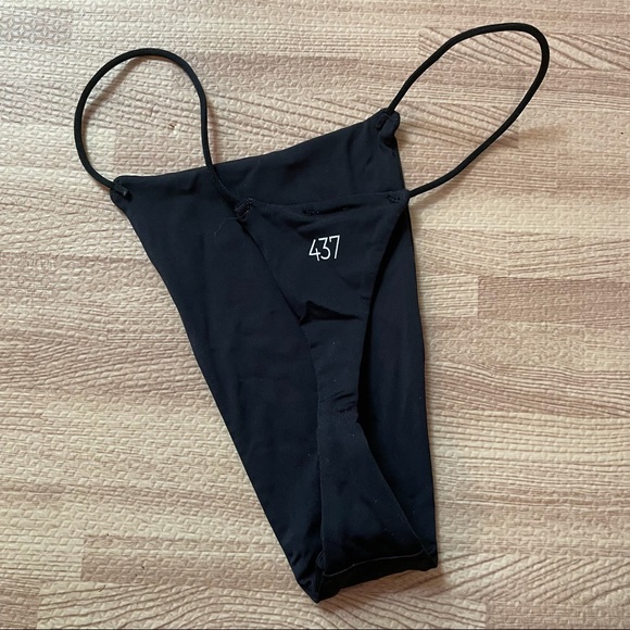 437 Trey Black Bikini Thong Swimsuit Bottoms Sexy - Picture 3 of 6